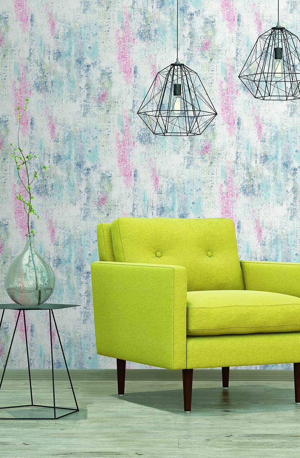 Amazon York Wallcoverings Uc35 モダンアート グラフィティ メルト壁紙 ブルー 壁紙