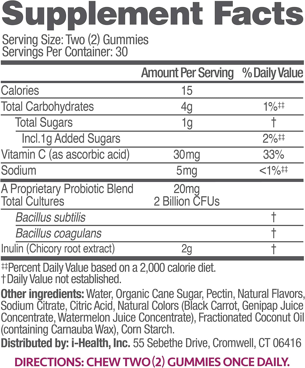 up4 Probiotic Gummies for Adults | Digestive and Immune Support | Gelatin-Free, Vegan, Non-GMO| with prebiotic and Vitamin C | 60 Count: Health & Personal Care