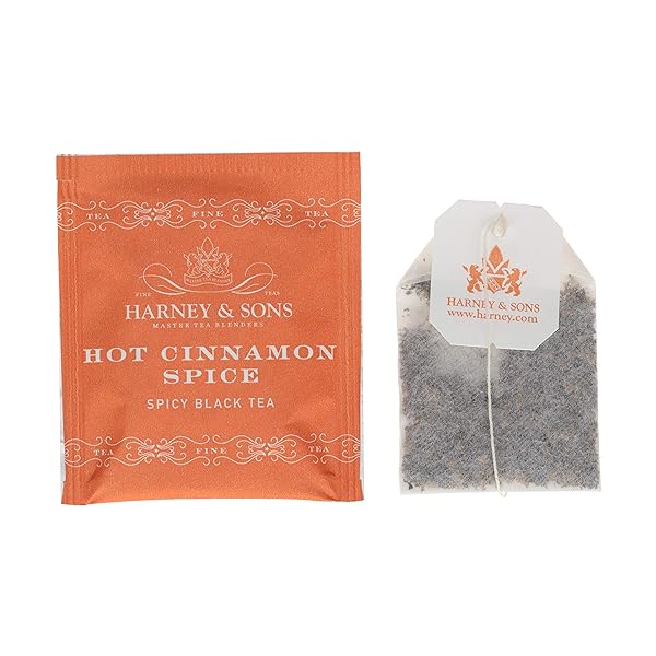 HARNEY AND SONS HOT CINNAMON SPICE, A SPICY BLACK TEA WITH CINNAMON, ORANGE FLAVORS & SWEET CLOVE – 50 TEABAGS