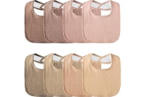 Kewlife gift Muslin Baby Bibs 8-Pack Baby Drool Bandana Bibs for Baby Girls Boys Infant Newborn Toddler Drooling and Teething