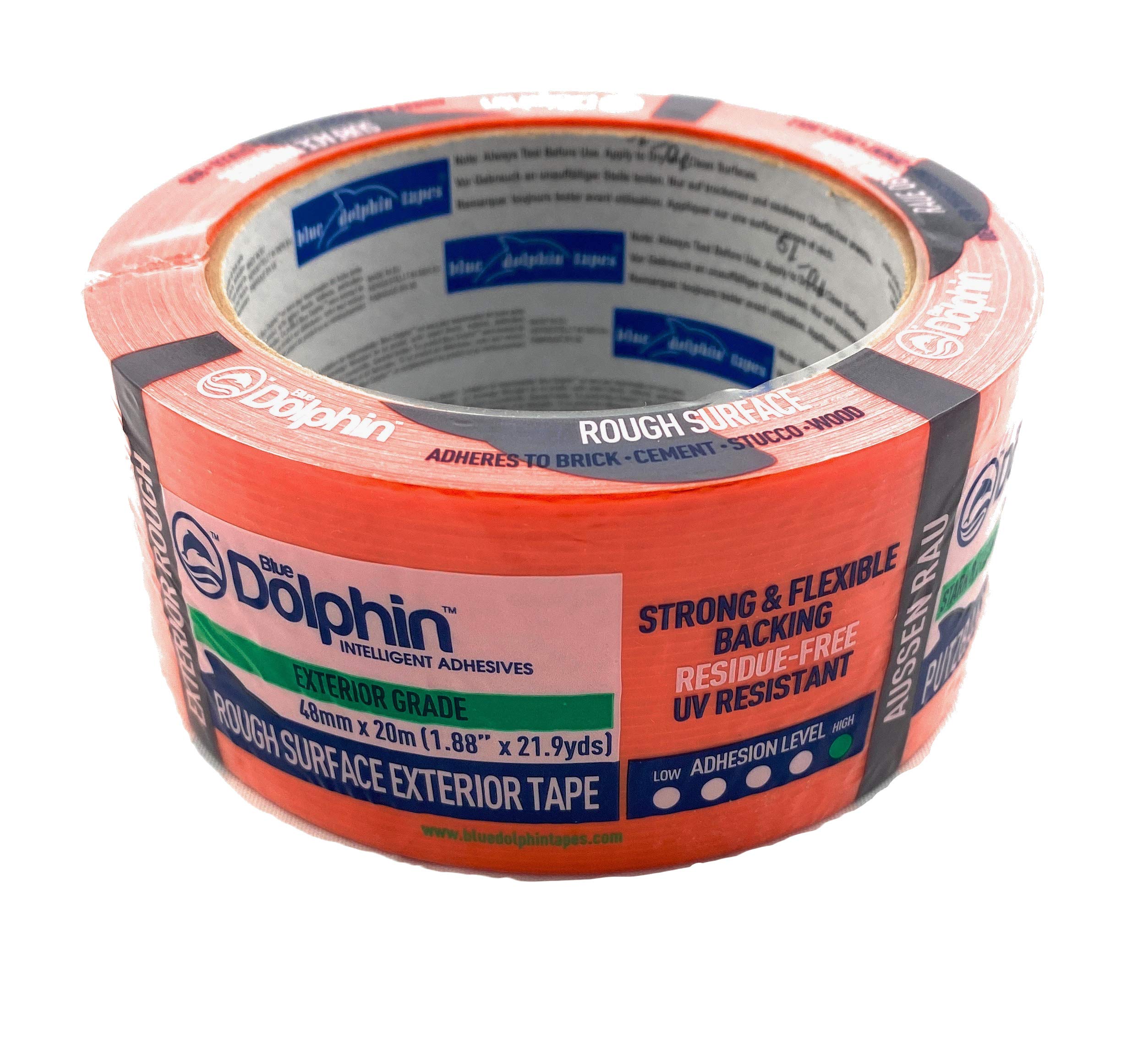 Heavy Duty Rough Surface Exterior Masking Tape Clean Peel UV Resistant, Orange 48mm x20m (1)