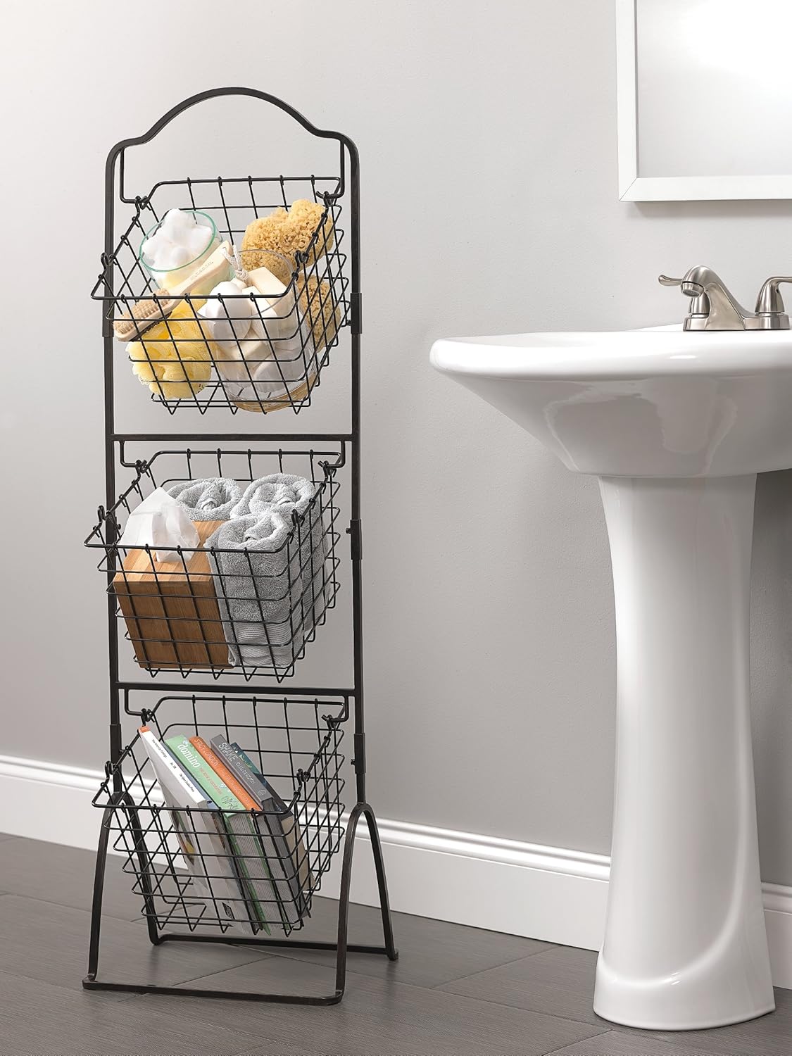 3 Tier Basket Metal Fruits Kitchen Bathroom Storage Teachers Supplies