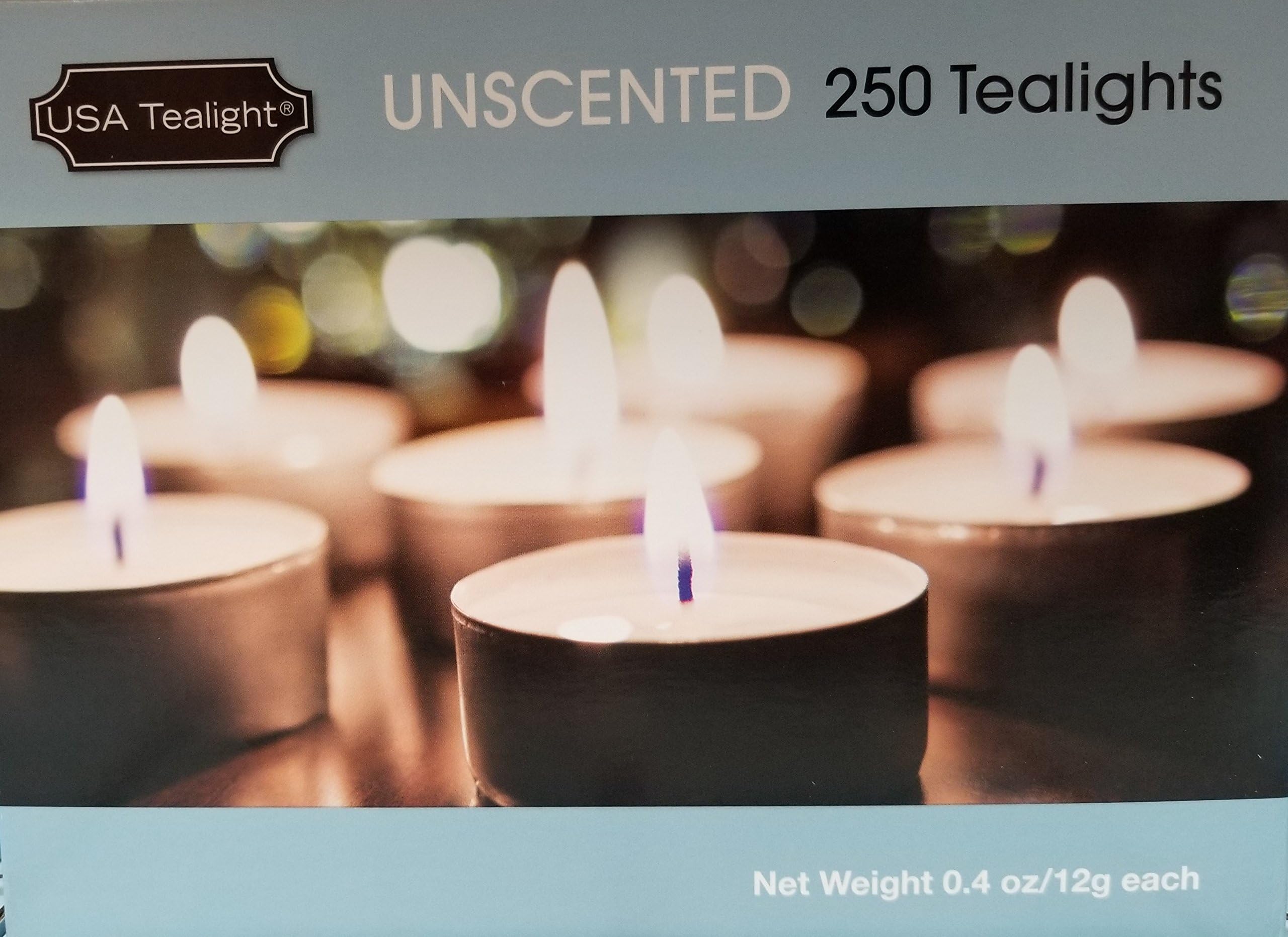 USA Tealight Unscented Candles, 3 Hour Burn Time, 250 Bulk Pack