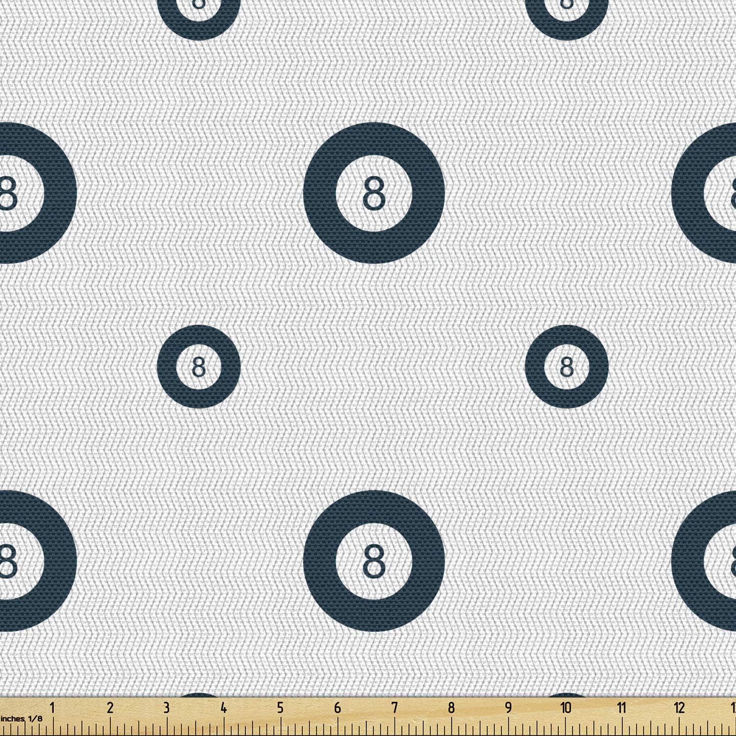 Lunarable Billiard Fabric by The Yard, Pool Themed Pattern