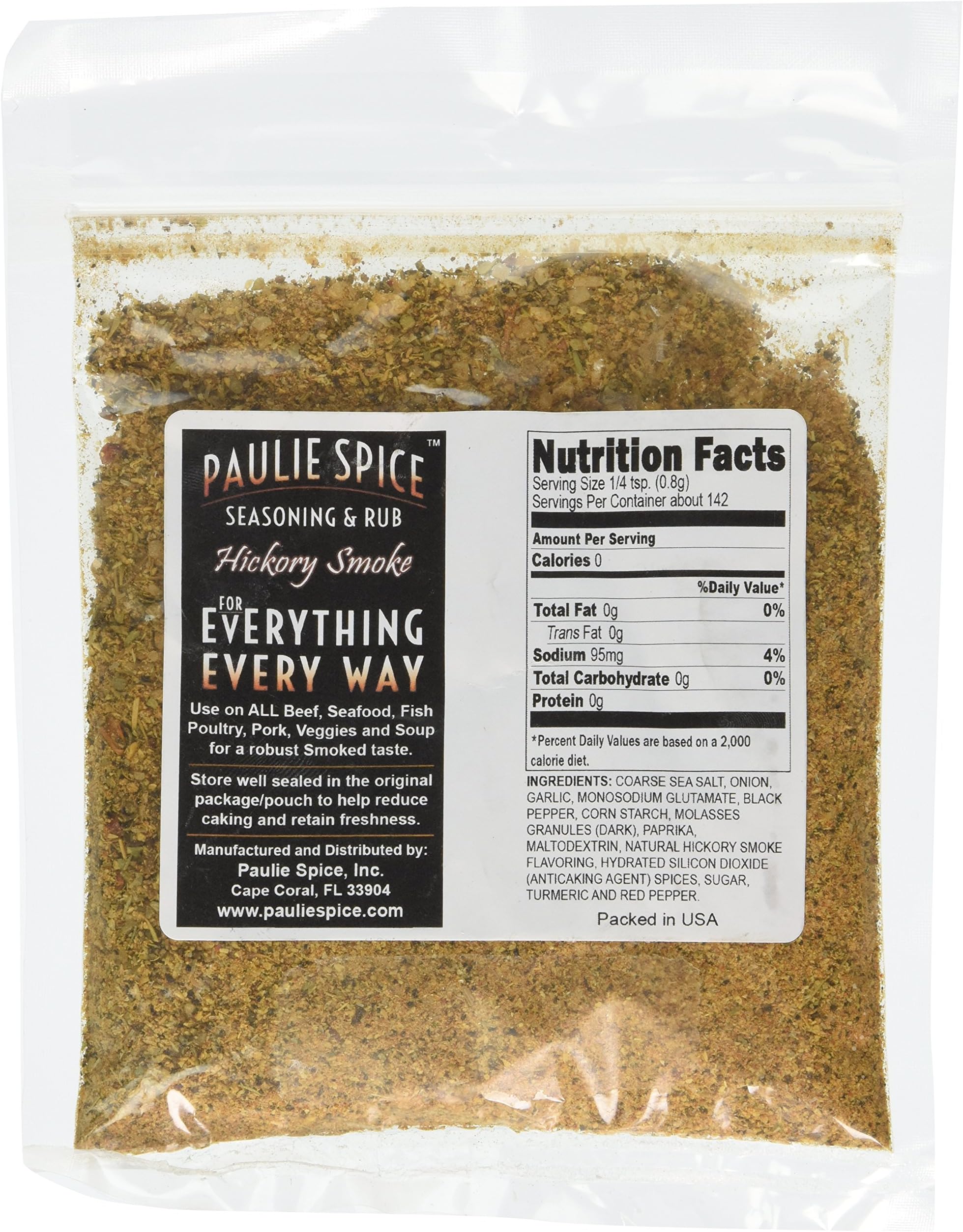 Paulie Spice : Sweet Hickory Smoke BBQ Seasoning and Rub For: Steak, Ribs, Rib, Meat, Pork, Chicken, Wings, Beef, Brisket, Salmon, Prime Rib, Fish, Grill, Grilling, Smoked, Barbecue, Dry, Rubs, Spices