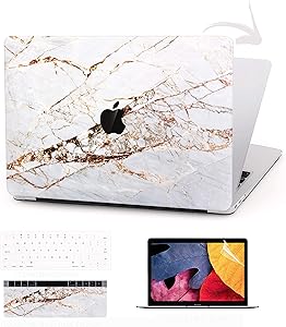 TIMOCY Laptop Case for MacBook Pro 13 Keyboard Cover Plastic Hard Shell Touch Bar 4 in 1 Bundle with Screen Protector for Mac Pro 13 Inch (Model:A1706/A1708/A1989),Abstract Slash Marble