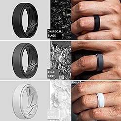 ThunderFit Silicone Wedding Rings for Men