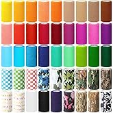Newwiee 45 Rolls 4 Inch x 5 Yards Cohesive Bandage Tape Self Adhesive Bandage Elastic Stretch Athletic Tape Bulk Vet Wrap Non Woven Self Adherent Wrap for First Aid Supply Wrist Sports, 45 Styles