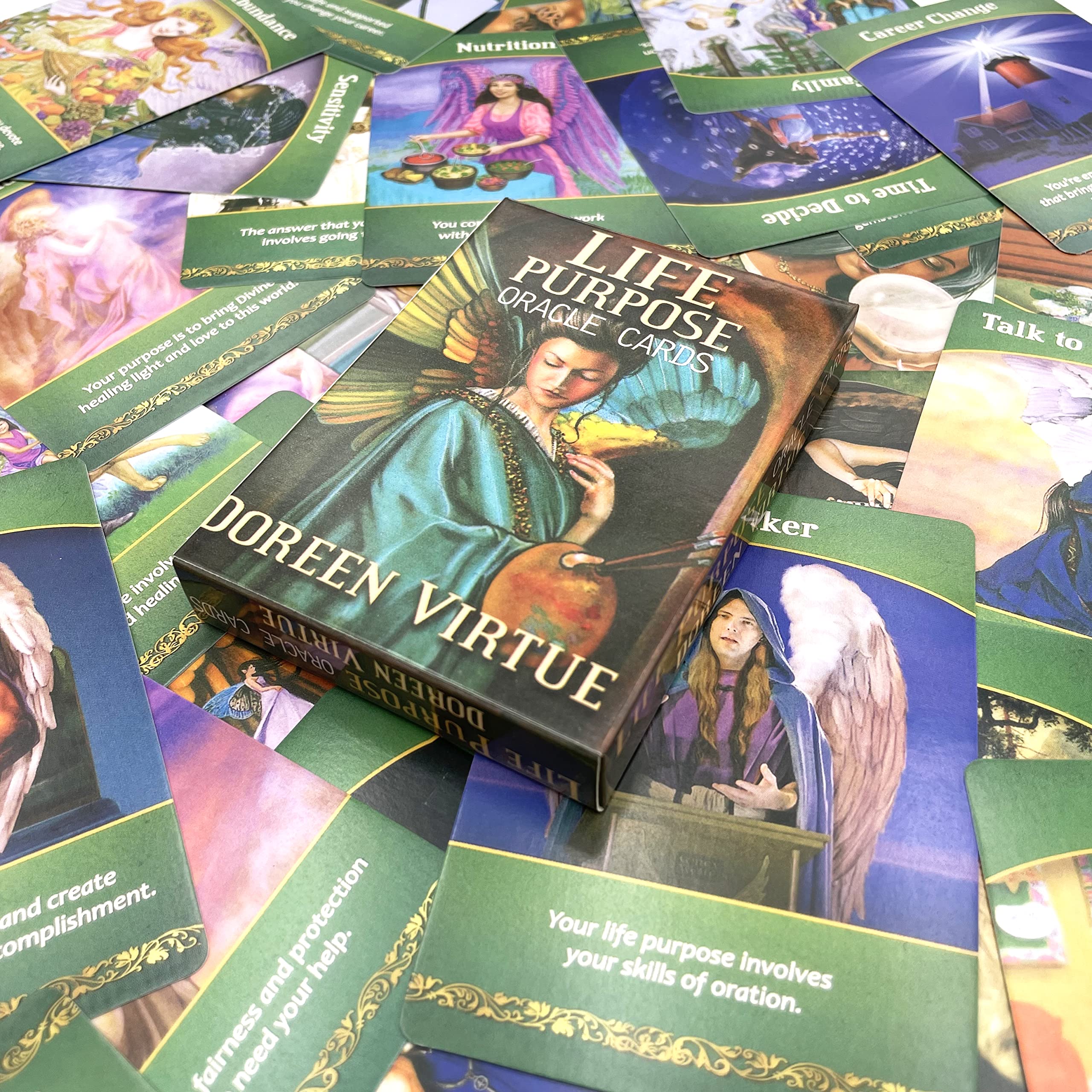 HOHAJIU A 44 Life Purpose Oracle Cards Pocket Version with E-Guidebook - Tarot Cards for Beginners - Oracle Deck with Meanings on Them