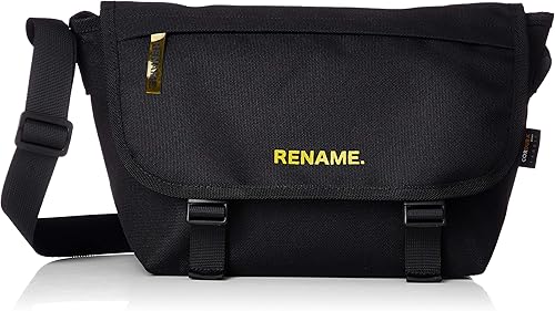 Amazon リネーム コーデュラナイロン メッセンジャーバッグ ショルダーバッグ メンズ 男性 ショルダー バッグ Rename ブラック イエロー Rename リネーム メッセンジャーバッグ