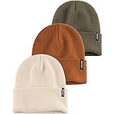 FURTALK 3 Pack Beanie for Men Women Unisex Cuffed Thick Knitted Unisex Winter Hat Skull Cap