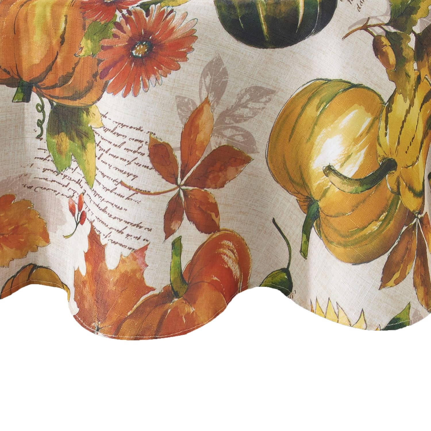 Best 60′ round table cloth thanksgiving