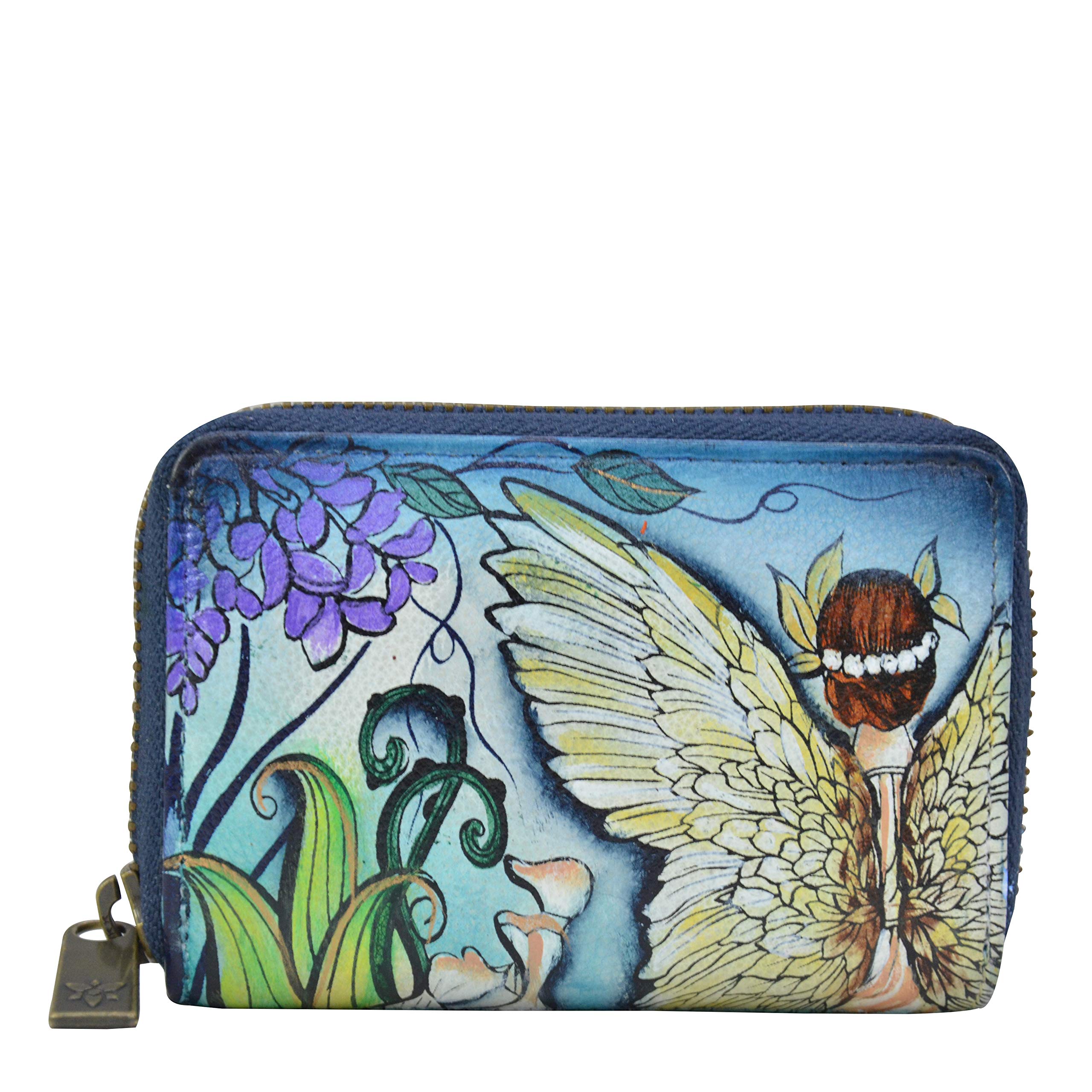 Anuschka Women’s Original Hand-Painted Genuine Leather Accordion Style Credit and Business Card Holder, Enchanted Garden, One Size