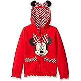 Disney Girls' Minnie Mouse Polka Dot Bow Cosplay Hoodie Sweatshirt – Toddler & Little Kid Sizes