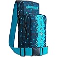 Minecraft Crossbody Bag for Boys Teens Creeper Sling Bag Chest Bag for Travel (Blue)