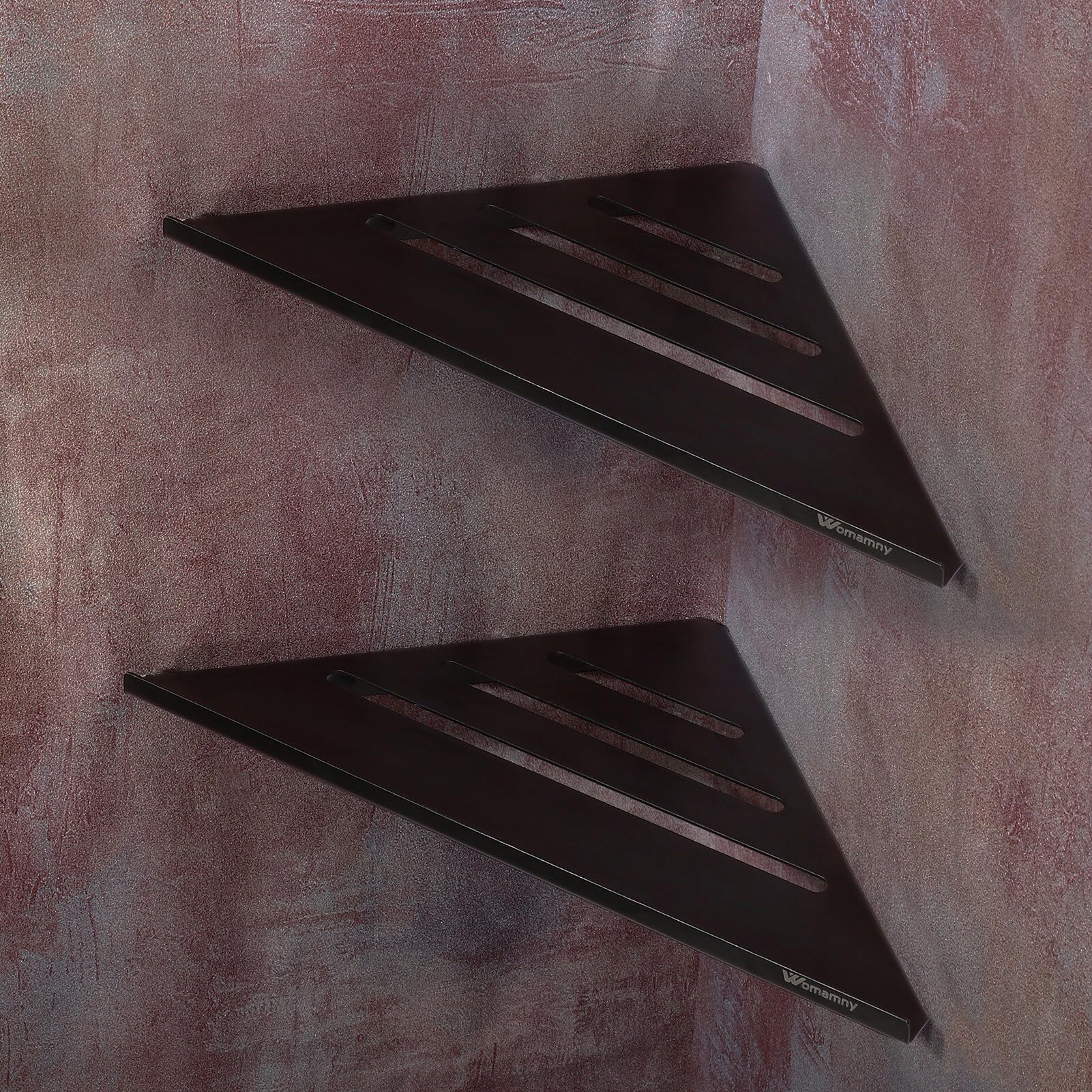 Womamny Black Bathroom Corner Shelves, 2 pcs Shower Caddy Corner Shower Shelf Wall Mounted, Thickened Stainless Steel Shower Corner Shelves for Bathroom Kitchen Corner