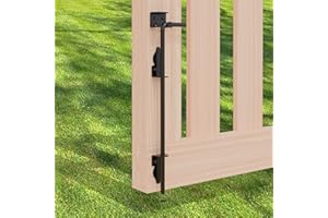 HTHOOOOOME 18 Inch Cane Bolt Gate Drop Rod, Heavy Duty Gate Latch, Cane Bolts for Wood Vinyl Metal Fences Gates-(Black Finish,1 Pack)