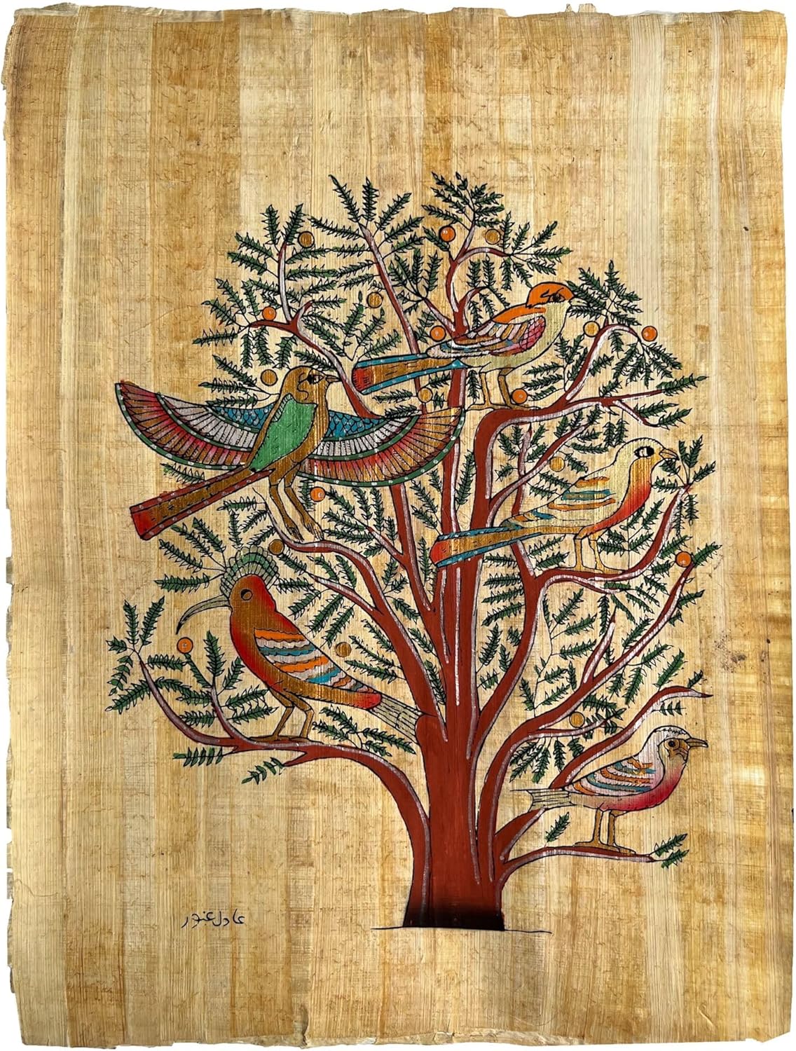 Paintings - Ancient Egyptian Paintings Tree of Life Authentic Papyrus Art - Ancient Egypt Paper - Egypt Wall Decor - Papyrus Wall Art - Unframed – Frameable 13x17 Inches