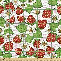 Ambesonne Spring Fabric by The Yard, Floral Pattern