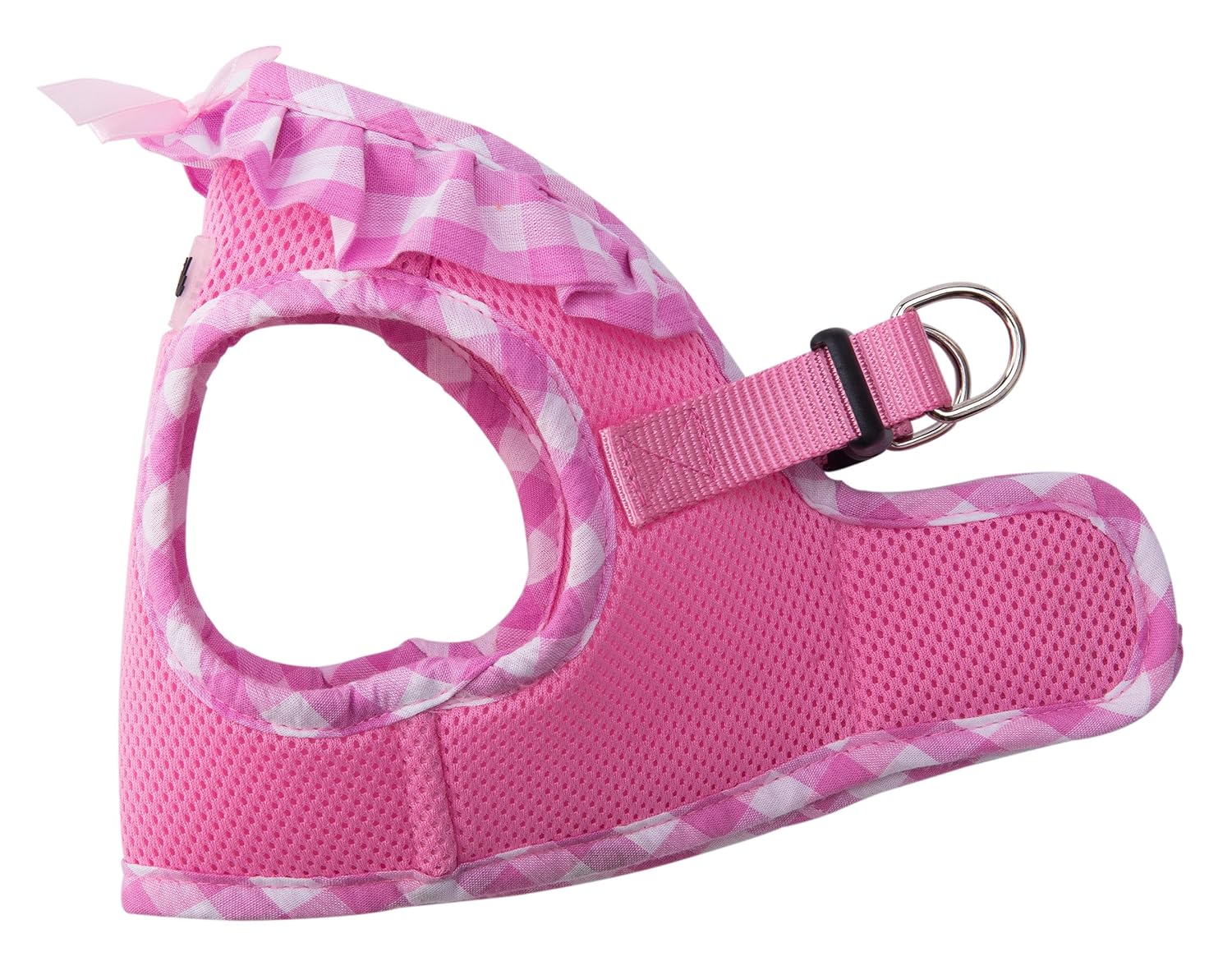 PUPTECK Checkered Frills Soft Mesh Dog Vest Harness Puppy Padded Pet Harnesses for Cat Small Dogs