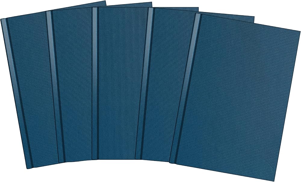 Summit A5 Notebook Hardback Casebound 192 Pages Blue Pack of 5