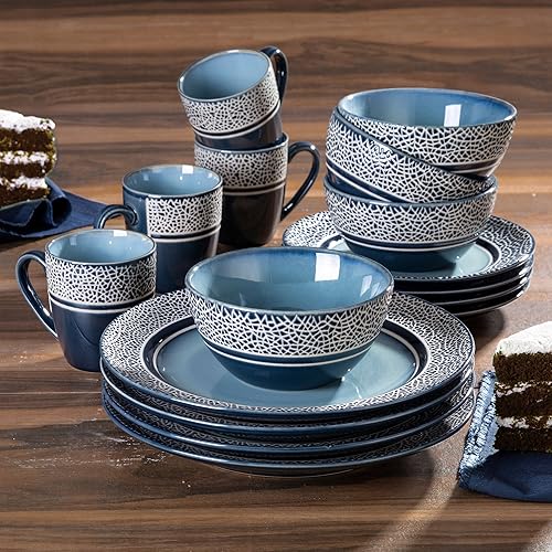 American Atelier Round Dinnerware Sets Mosaic Blue Kitchen