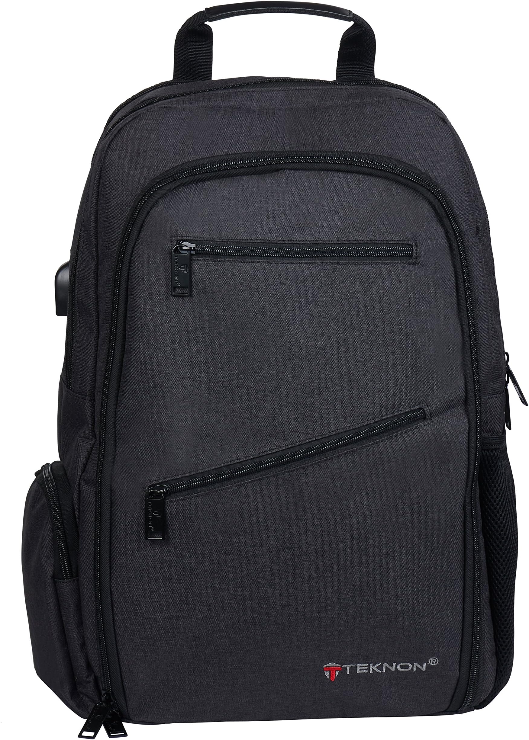 Large Lightweight Water-Resistant 19" Laptop Backpack-for School, Travel & Recreation, for Men & Women (Charcoal Black)