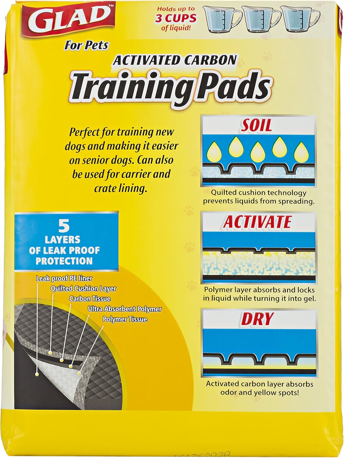 Glad for Pets Activated Carbon Training Pads for Puppies and Senior
