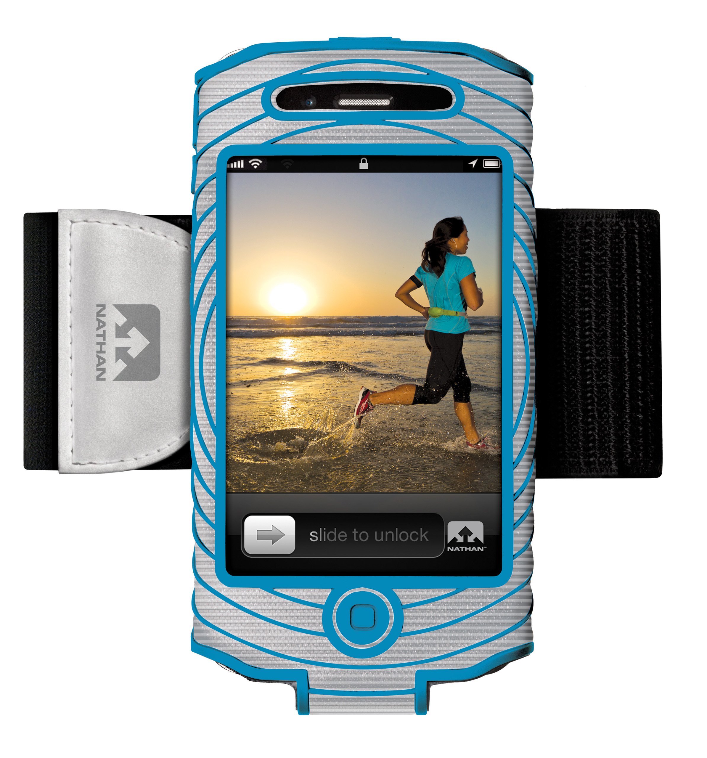 Nathan Sonic Boom Armband For Music Player Apple iPhone 4 blue blue Size:12 x 8 x 1 cm, 0.48 Liter