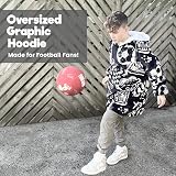The Big Softy The Big Softy Kids Blanket Hoodie Graphic Football Black view 2