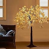 Hairui Cherry Blossom Tree with Lights 4FT 180 Fairy Lights, Artificial Lighted Tree for Spring Wedding Birthday Party Decoration Inside Outdoor