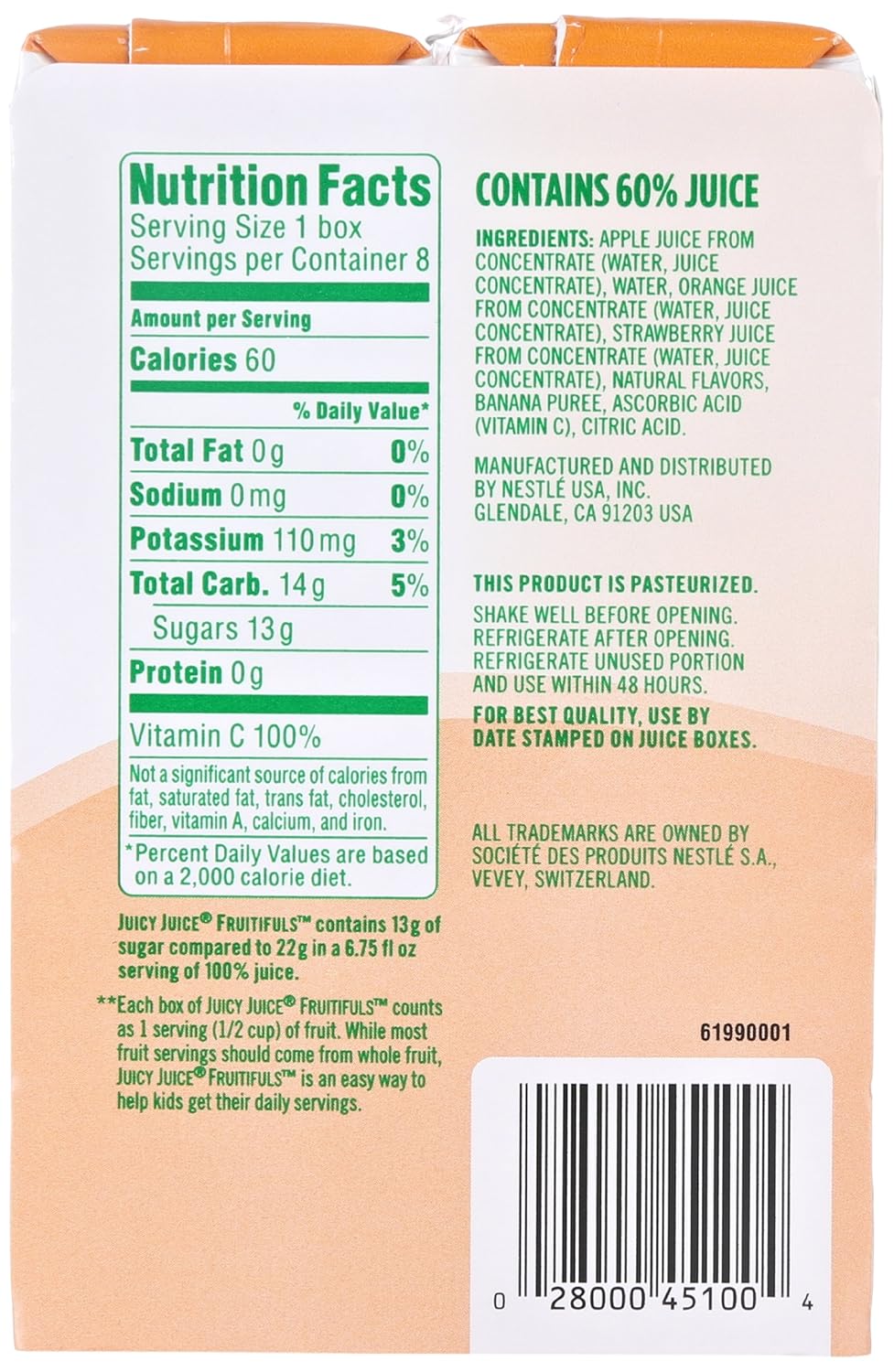 1 2 Cup Orange Juice Nutrition Facts Blog Dandk
