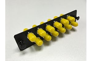 RiteAV LGX Footprint Fiber Optic Cable ST Adapter Patch Panel 12 Ports Loaded w/12 ST Simplex Singlemode (9/125) Adapters Black