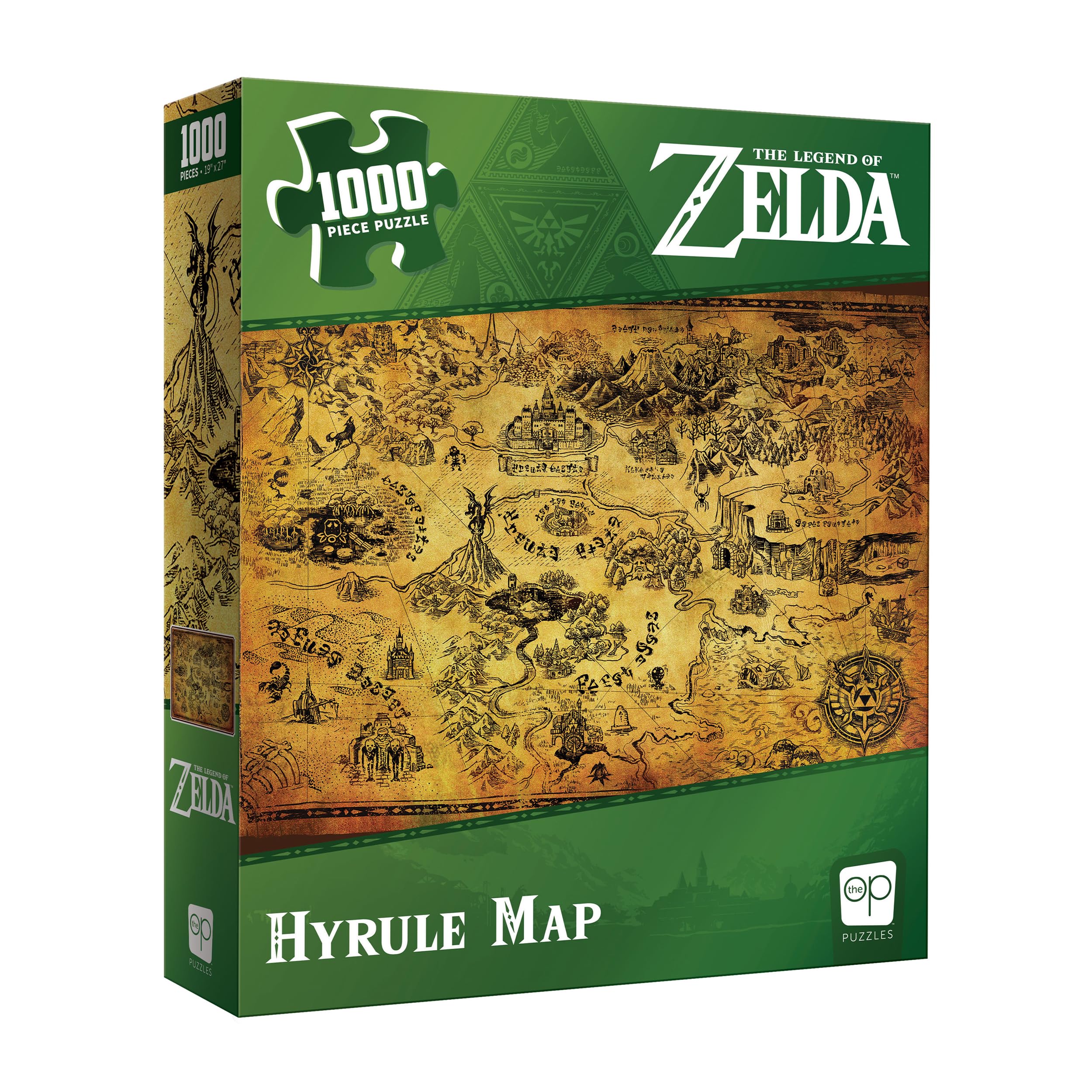 Photo 1 of The Legend of Zelda Hyrule Map 1,000 Piece Jigsaw Puzzle | Collectible Puzzle Featuring Stylized Hyrule Map from The Legend of Zelda Video Games | Officially Licensed Nintendo Merchandise