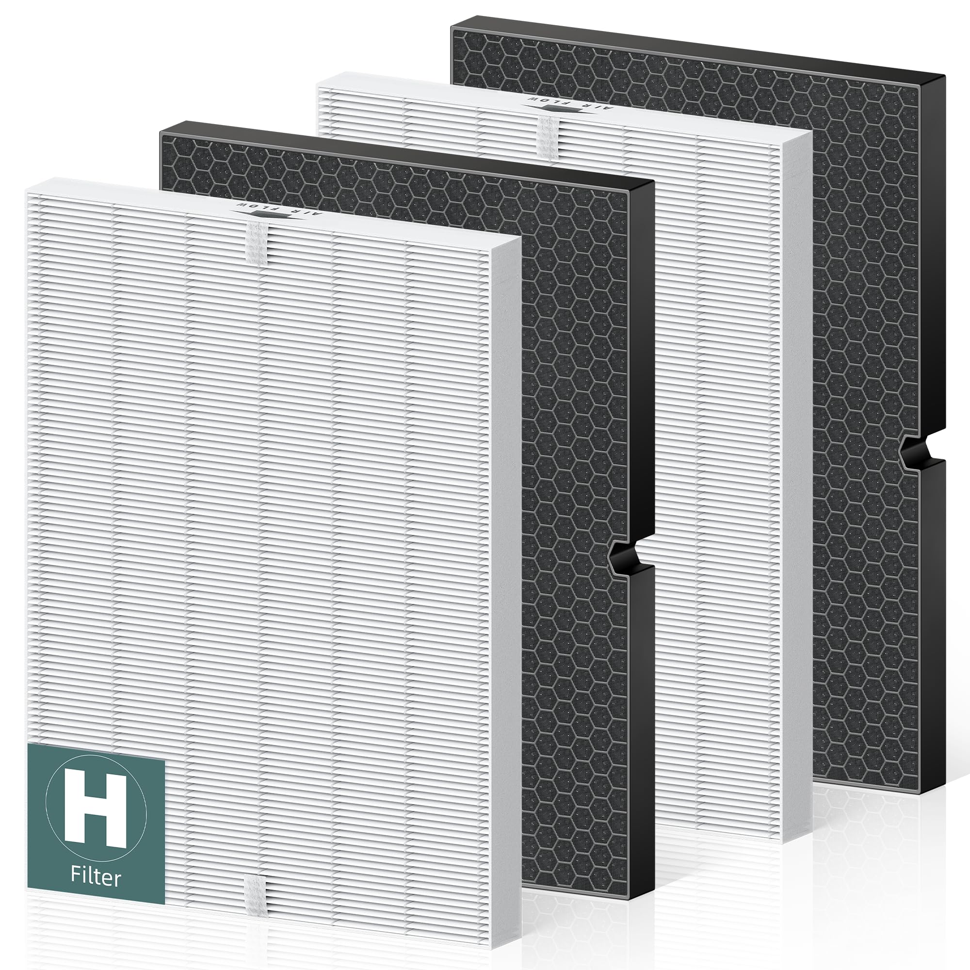 Photo 1 of 116130 Replacement Filter H for Winix 5500-2 AM80 Plasmawave Air Purifier, True HEPA Filter and Activated Carbon Filter Combo Pack, 2 Set