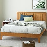 Zinus Alexis Deluxe Wood Platform Bed Frame with Headboard, Wood Slat Support, No Box Spring Needed, Easy Assembly, Rustic Pine, Twin