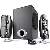Cyber Acoustics CA-3810 2.1 Multimedia Speaker System with Subwoofer, 80 Watts Peak Power, Strong Bass, Perfect for Music, Mo
