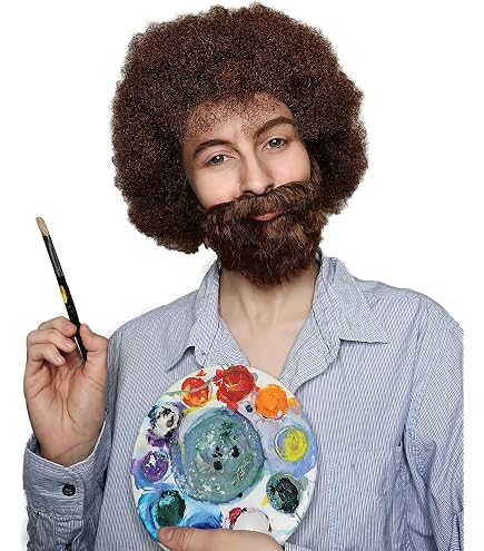 ross dress wig Amazon.com: Spirit Halloween Bob Ross Wig and Beard