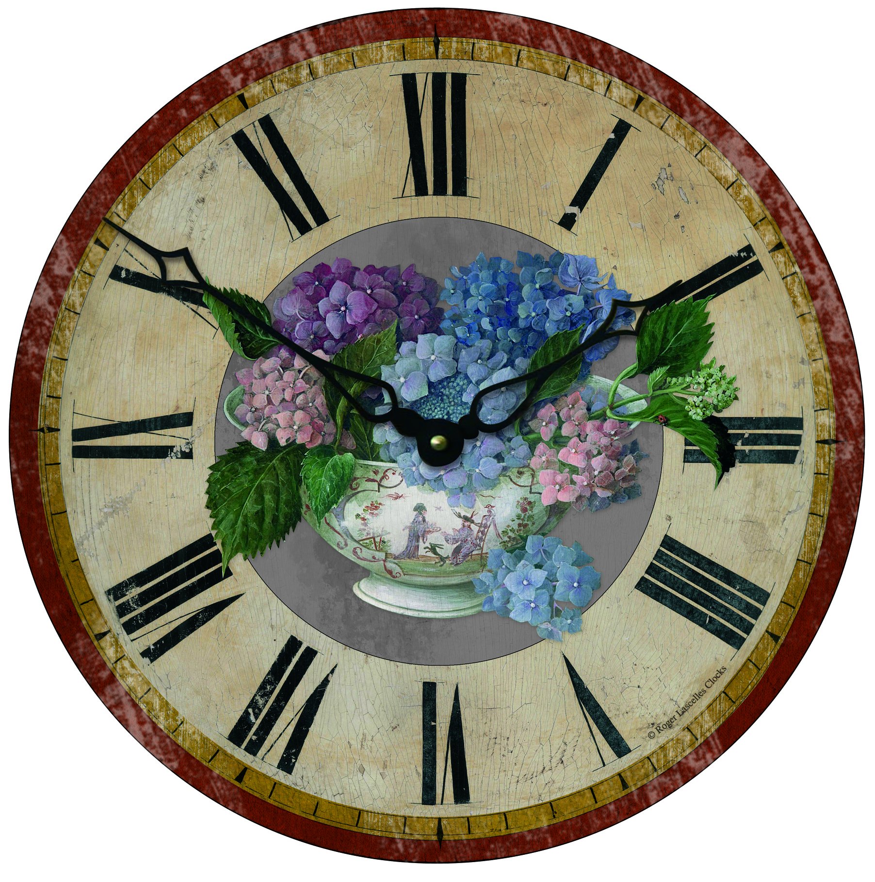 Roger Lascelles Hydrangea Motif Wall Clock