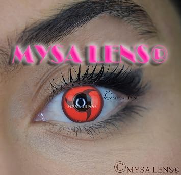 Lente De Contacto De Color Fantasía Crazy Lens Cosplay Mysa Lens Ojos Naruto Sharingan Itachi 12 Meses Sin Correction
