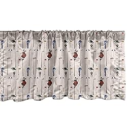 Ambesonne Golf Window Valance, Club and Ball Sport