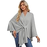 PULI Women's Elegant Shawl Wraps Soft Open Front Poncho Sweater for Spring Fall Winter