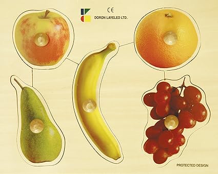 Edushape Large Knob Fruits Puzzle, 5 Piece