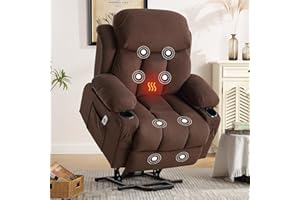 BOSMILLER Power Lift Recliner Chair for Elderly with Vibration Massage and Lumbar Heating Electric Oversized Single Sofa with Cup Holder and USB Charge Port for Living Room