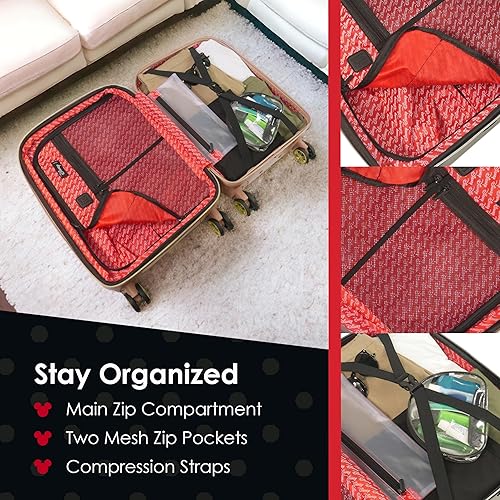 FUL Disney Mickey Mouse Piece Rolling Luggage Set, Hardside