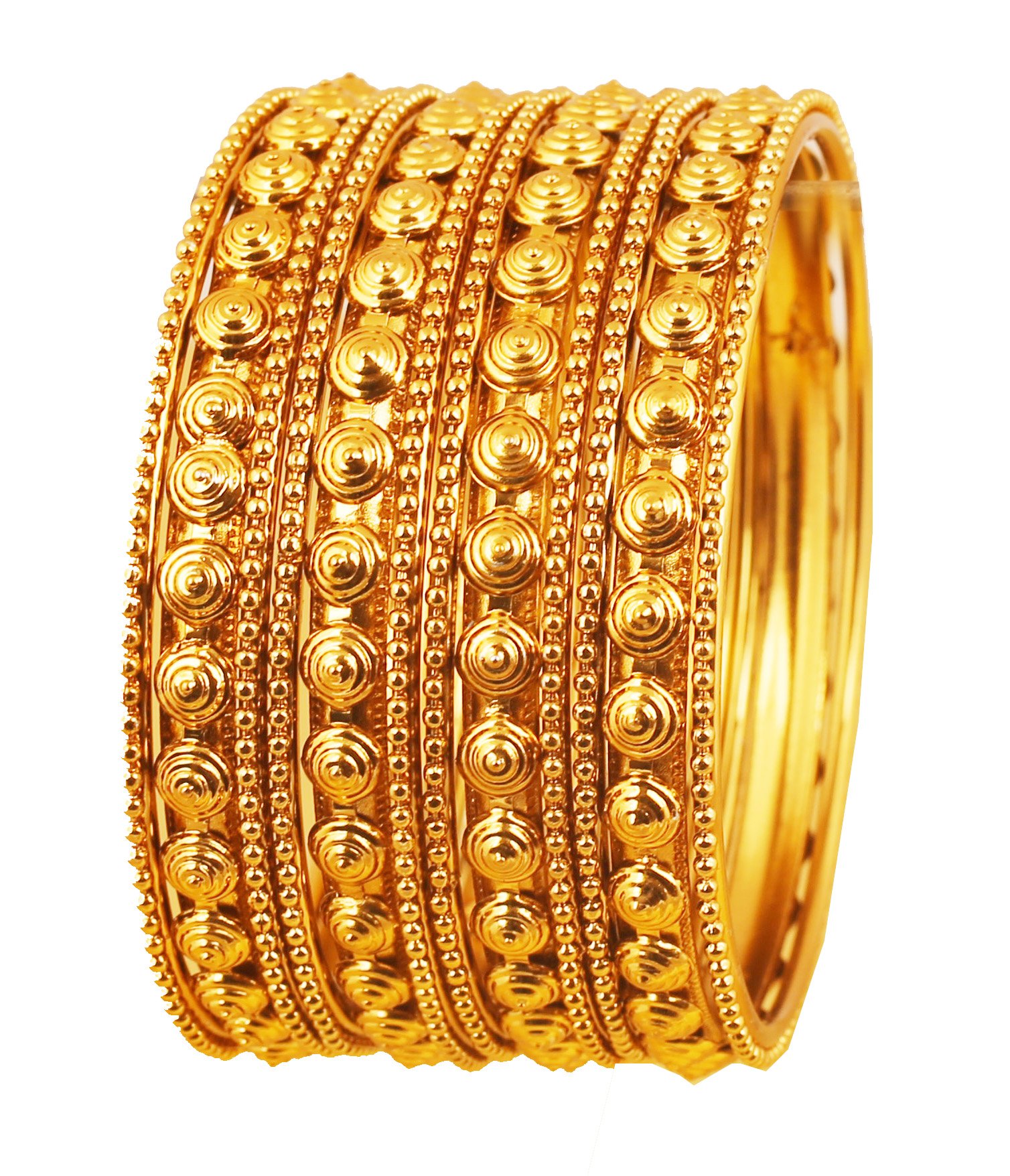 Touchstone New Golden Bangle Collection Indian Bollywood Finery Look Exclusive Embossing Designer Jewelry Bangle Bracelets. Set of 12 in Antique Gold Tone for Women. — image 1