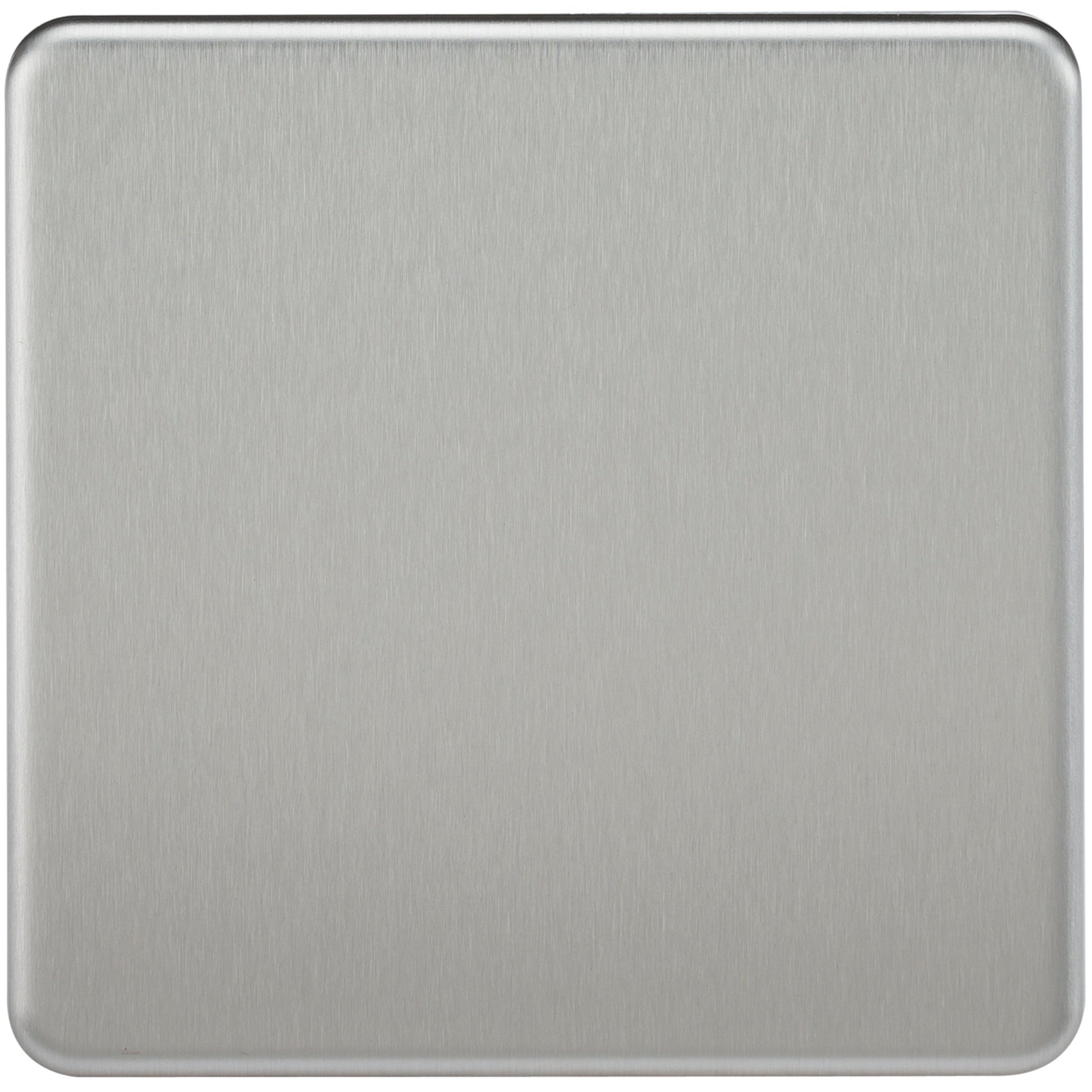 Knightsbridge SF8350BC Screwless 1-Gang Blanking Plate, Brushed Chrome