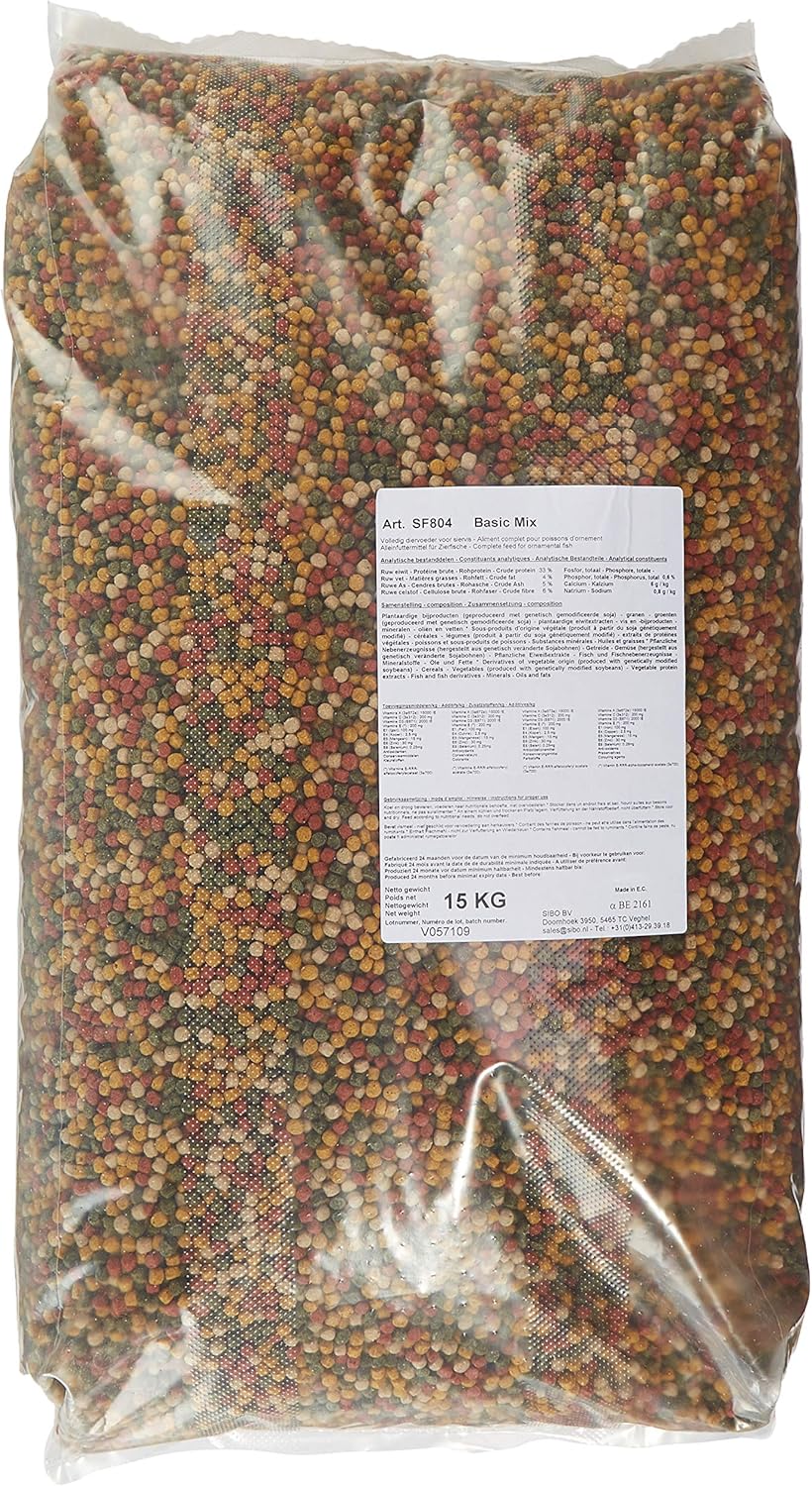 AquaForte Hochwertiges Basis Fischfutter, 15 kg (± 40 Liter), Medium Pellets (6 mm)