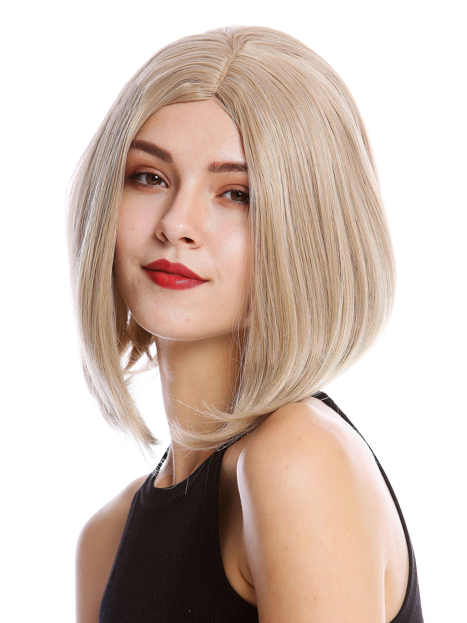 WIG ME UP - YZF-4370-16/26/silver Lady Quality Wig Cosplay short shoulder length Bob Longbob straight middle parting blond mix