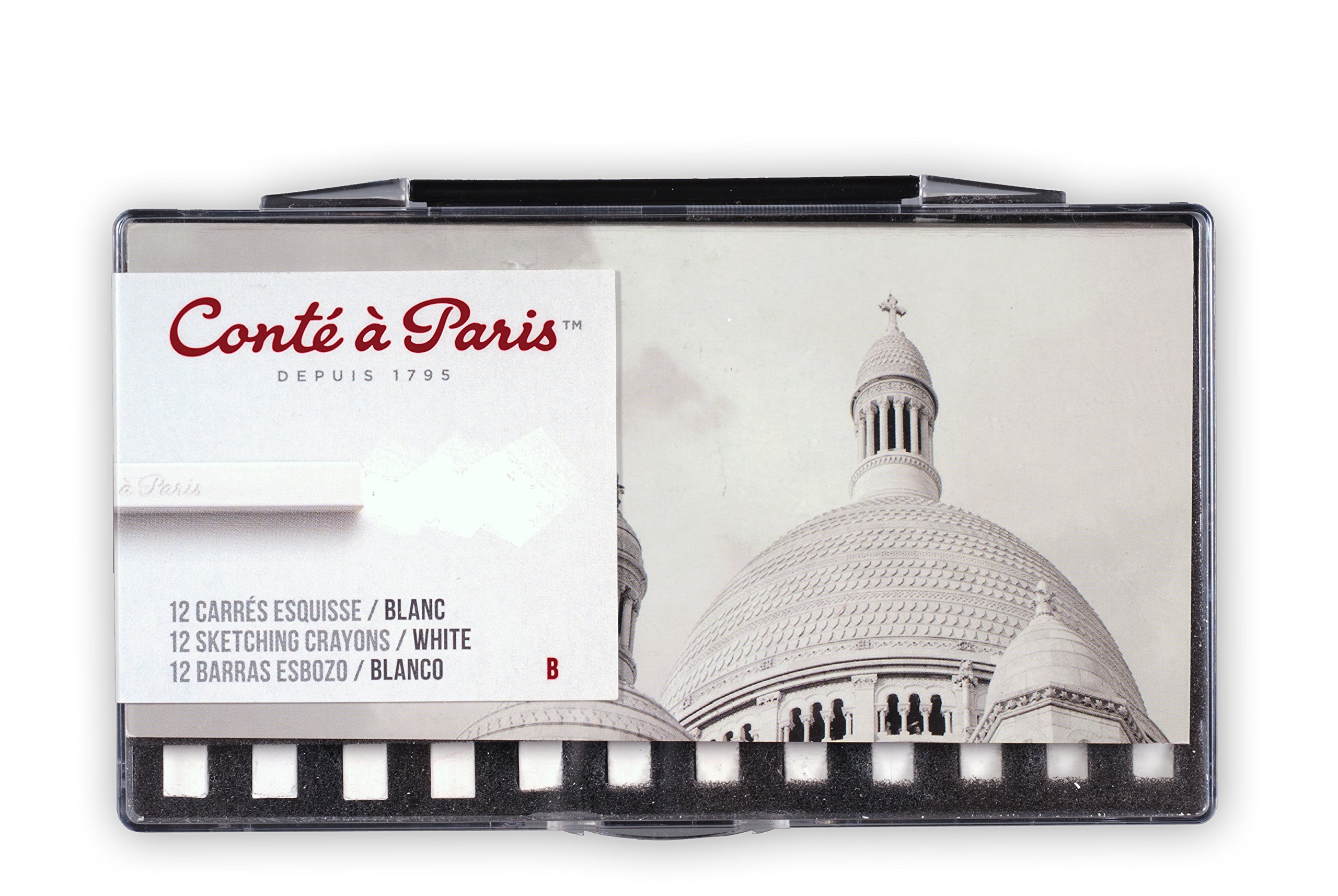 Conté à Paris Sketching Carre Crayons - White B (Pack of 12)